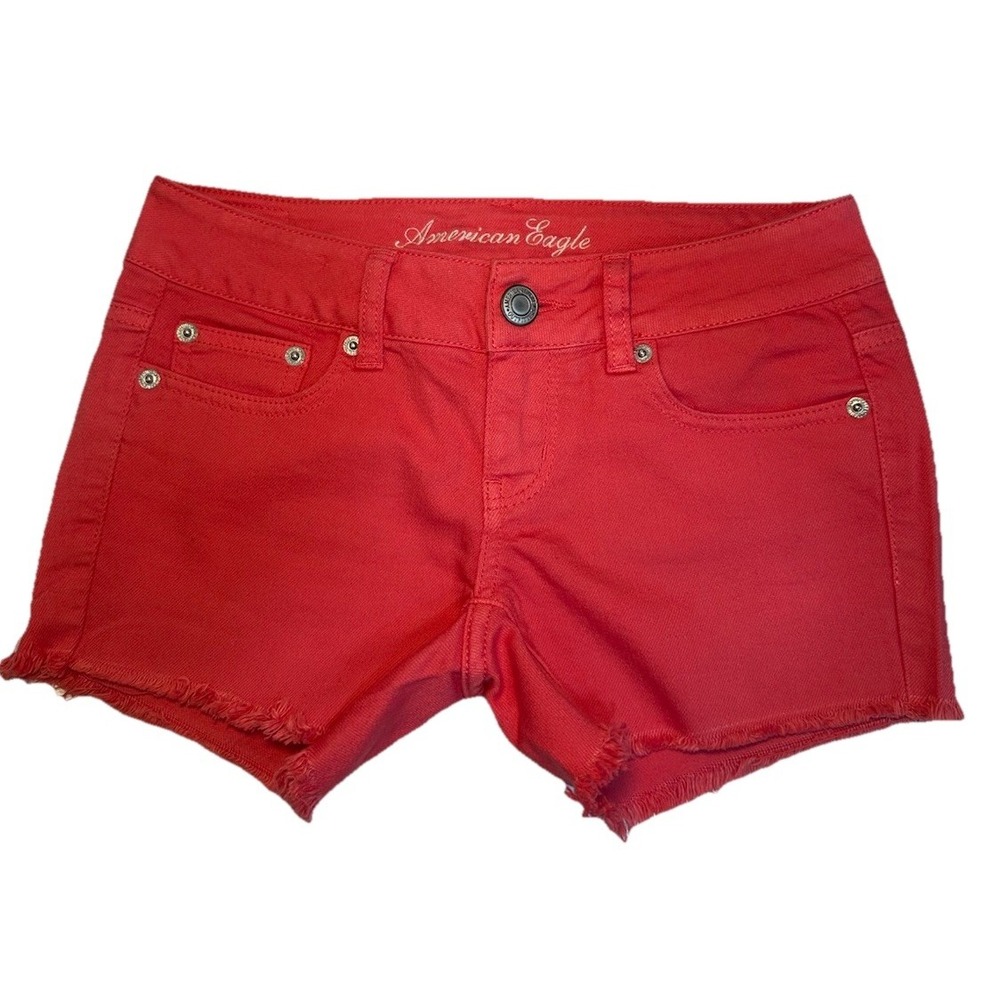 American Eagle Outfitters Shorts Women's Size 00 Coral Pink Cut Off Stretch Pckt
